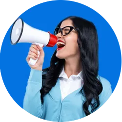Girl on a megaphone