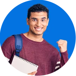 Hispanic student fist pumping