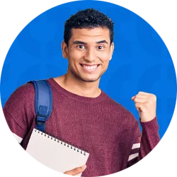 Hispanic student fist pumping