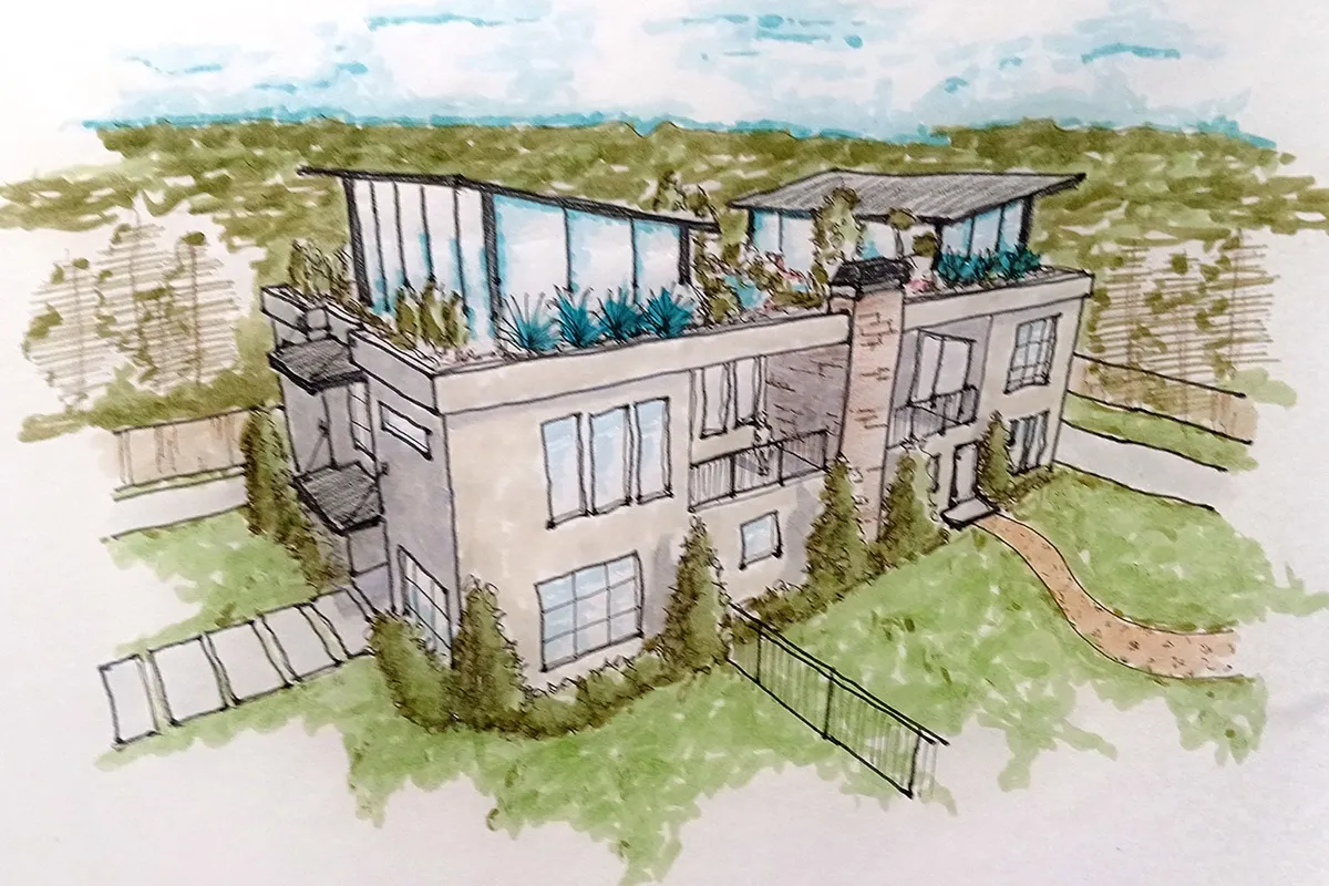 A student-designed building