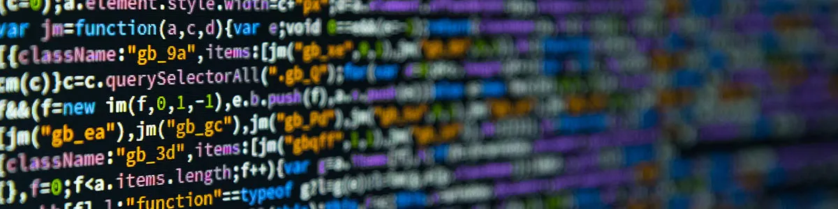 Screen with coding language