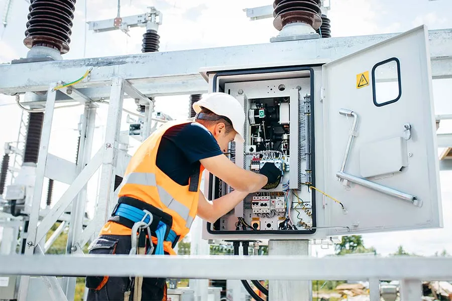 Lineman working on a transformer.