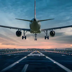 aerial view of airplane flying