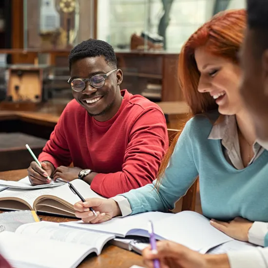 students in tutoring smiling