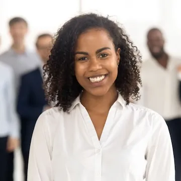 Female sales student at Dallas College smiling