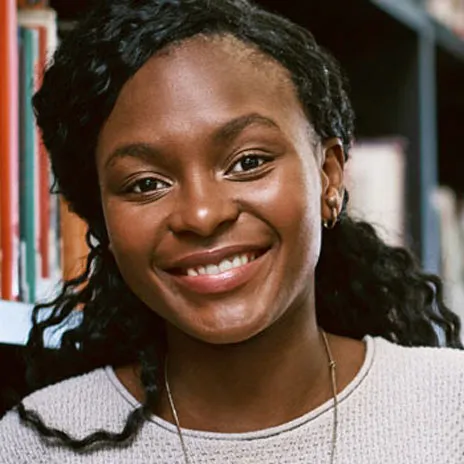 Faculty member in the library