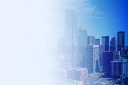 the Dallas skyline fading to white on one side