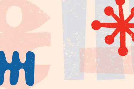 abstract red and blue graphic