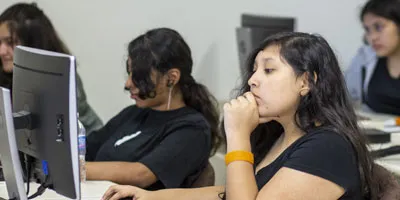 high school students in class