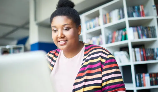 Student on a computer