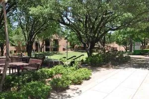 A courtyard on the Brookhaven Campus