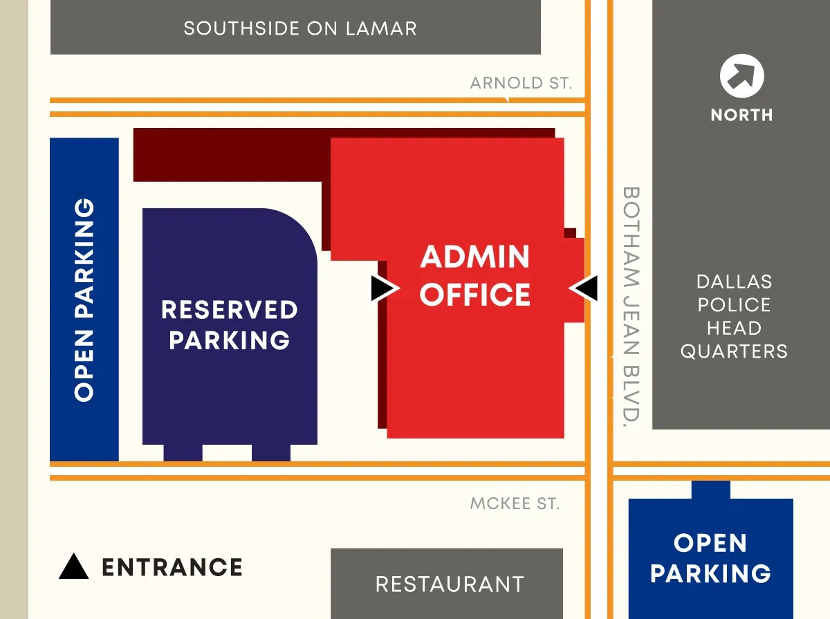 Graphic of Dallas College Admin Office Map