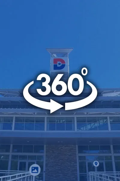 Image of Mountain View's S building tower with 360 logo overlayed on top