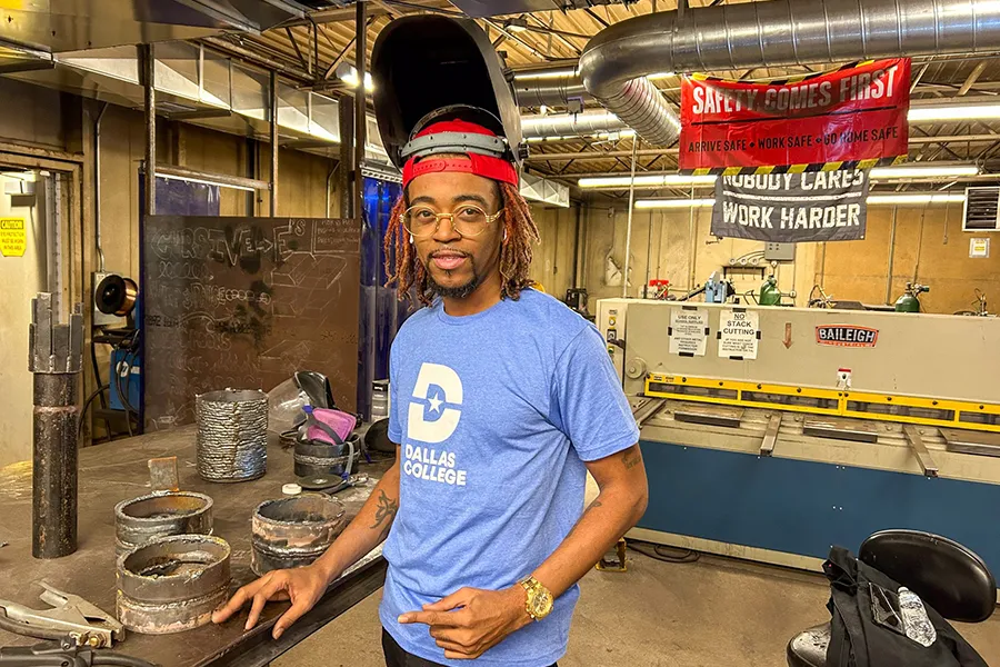 LeShawn Lee in Welding Lab