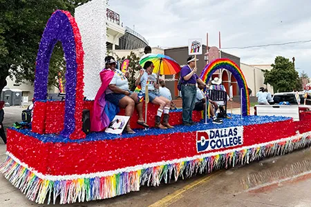 Dallas College pride float.