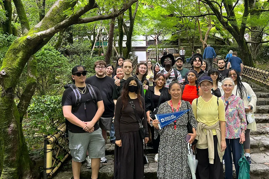 A group of Dallas College students are pictured in Japan.