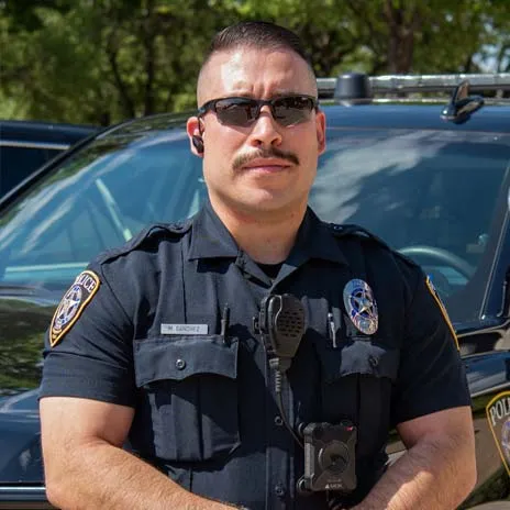 Serious police officer