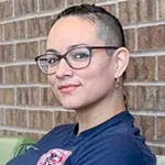 Closeup of a smiling student