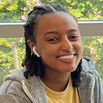 Closeup of a smiling student