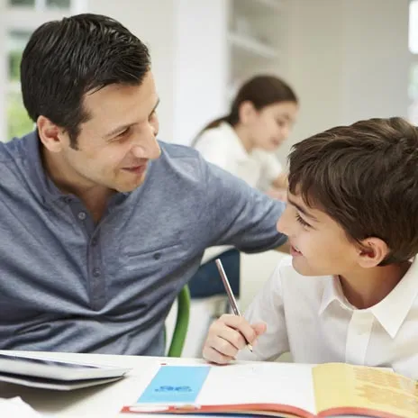 a teacher lecturing a student