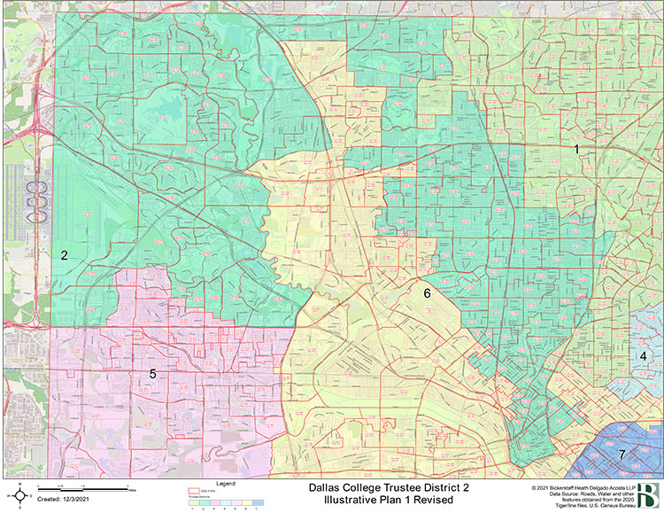 Dallas College Trustee District 2 Map