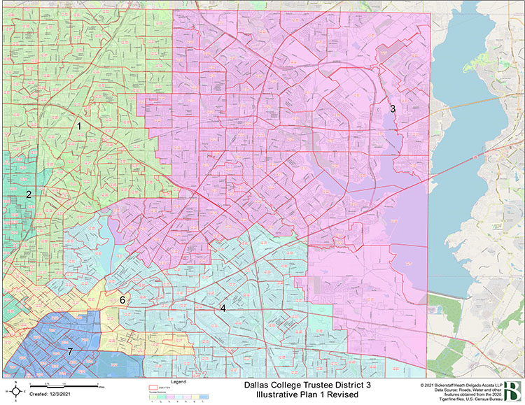 Dallas College Trustee District 3 Map
