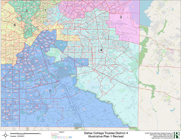 Dallas College Trustee District 4 Map