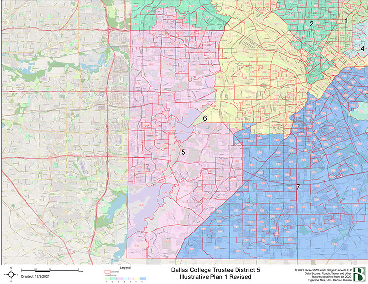Dallas College Trustee District 5 Map