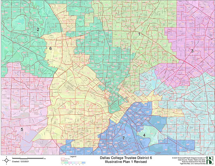 Dallas College Trustee District 6 Map