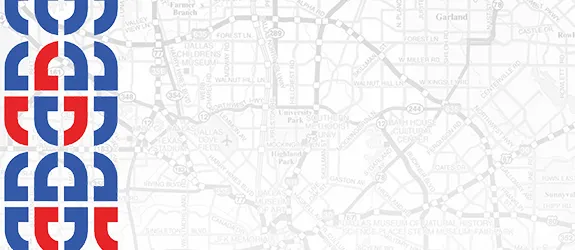 Map of Dallas area in a PowerPoint slide