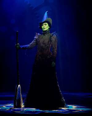 Alyssa Fox in costume as the witch Elphaba in 
