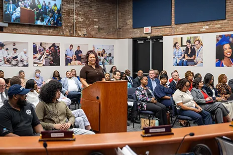Cichez Dounley addresses Dallas College Board