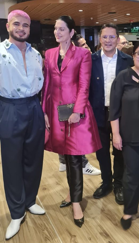 Emmanuel Tobias with Signe Zeikate, first lady of Costa Rica.