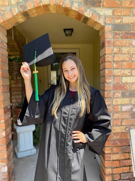 Anaiya Moran in cap and gown.