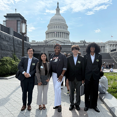 The Dallas College CCIC team and their mentor: Khai Huynh, Mang Cin, Professor L. Taylor Starr, Chris Zuniga and Taylor Hill