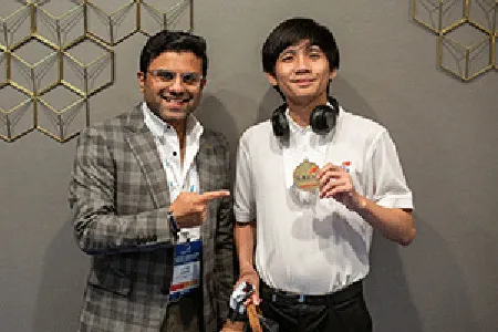 SkillsUSA advisor Ayaz Ismail and student Minh Kieu