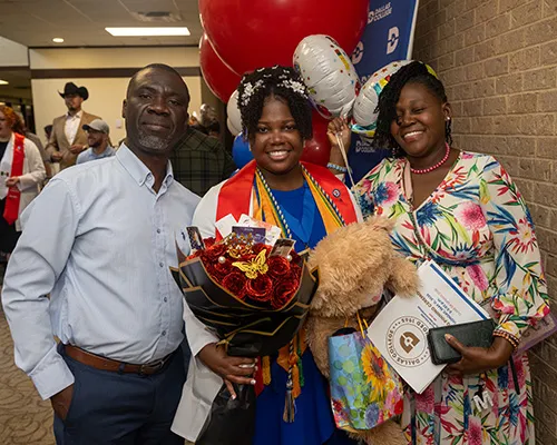 Lea-Beima Dorestin is pictured with her family.