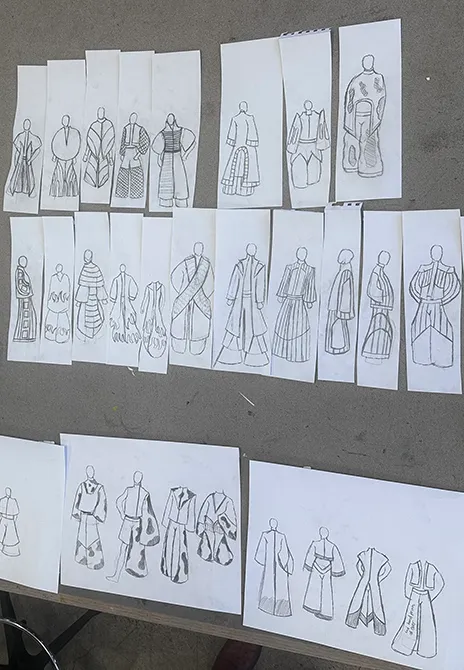 Sketches of Christian Henderson's designs.