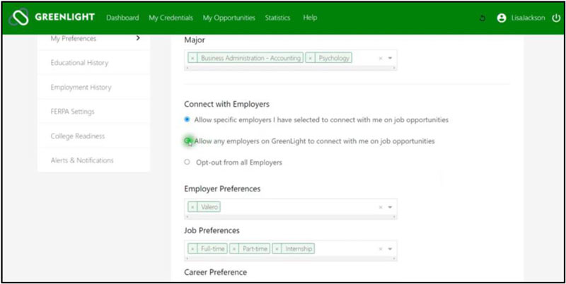 GreenLight Connect with Employers