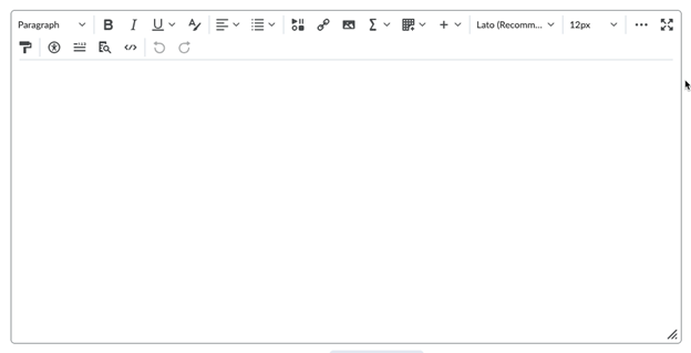 This screenshot captures the Brightspace Editor.