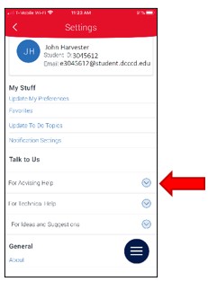 Settings. Under section Talk to Us, Select menu item
