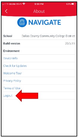 About screen. Under Environment section, select