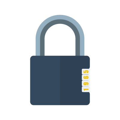 graphic illustration of a lock for security purposes