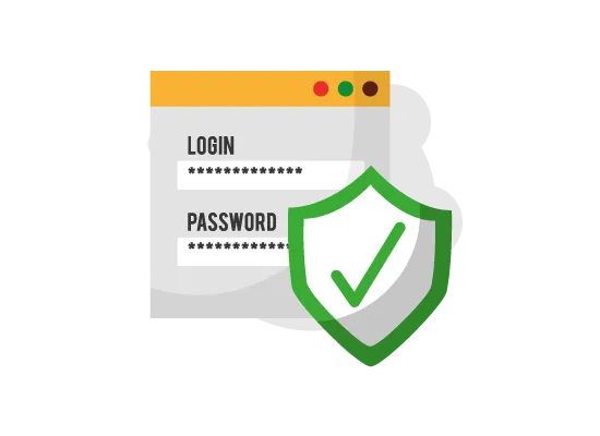 graphic illustration of a log in and password screen