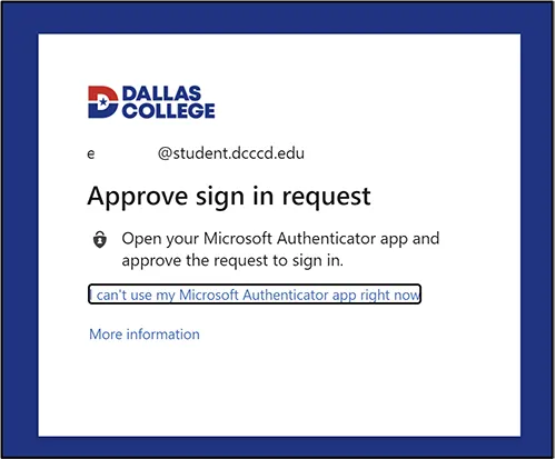 screenshot of approving your sign in request for Dallas College