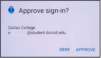 screenshot of clicking approve for your sign in online on your mobile device