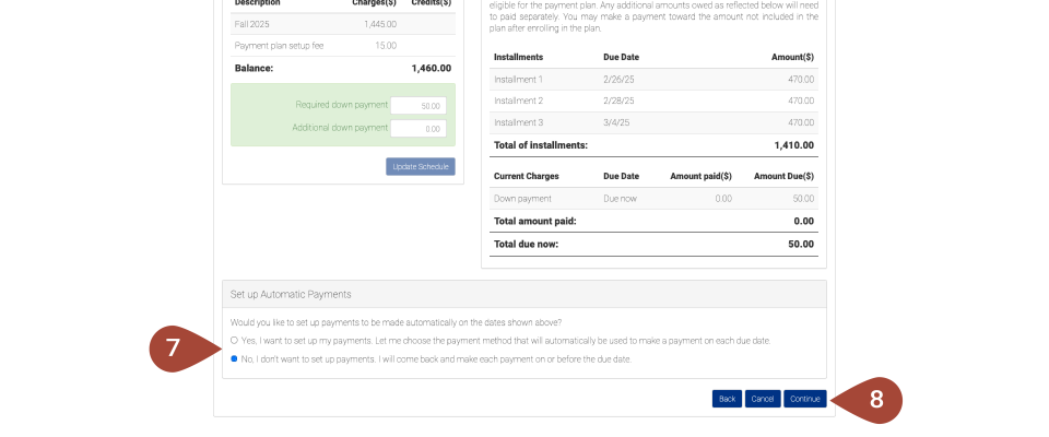 A visual representation of steps 7 and 8
