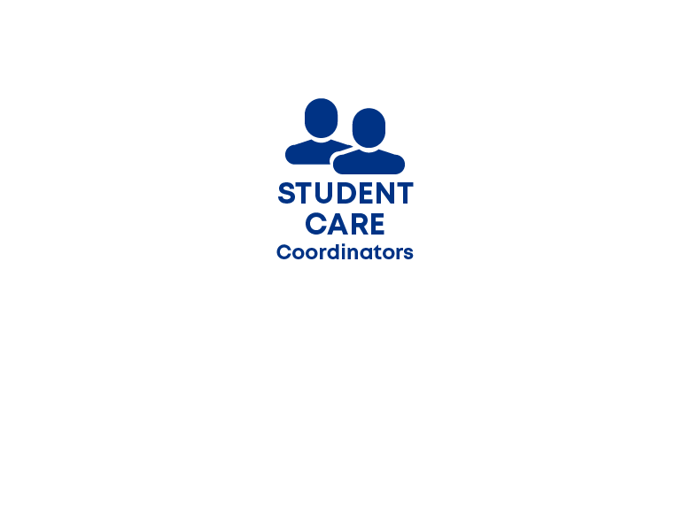 Diagram of Student Care Network: Student Care Coordination, Basic Needs and Community Connections, Counseling and Psychological Services and Health Services