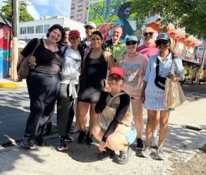 Students smile for the camera while in Puerto Rico