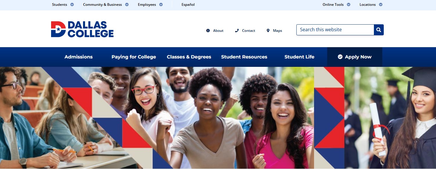 Screenshot example of banner full width microsite content type